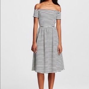 Striped Off-Shoulder Dress